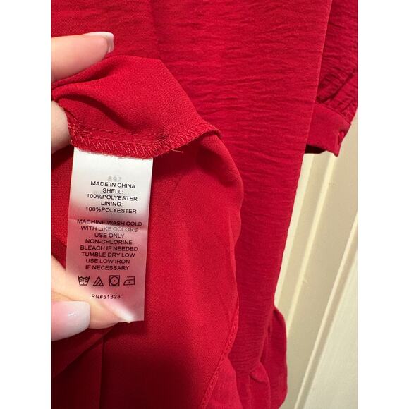 Vince Camuto NWOT Plus Size Red Ruffle Dress - Picture 6 of 8